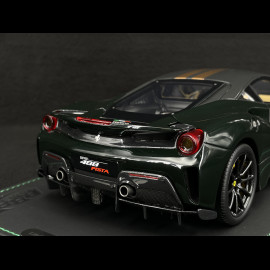 Ferrari 488 Pista 2018 Verde British / Gold Stripes / Carbon Rims 1/18 BBR Models P18145N