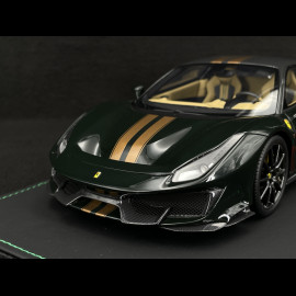 Ferrari 488 Pista 2018 Verde British / Goldene Streifen / Carbon Felgen 1/18 BBR Models P18145N