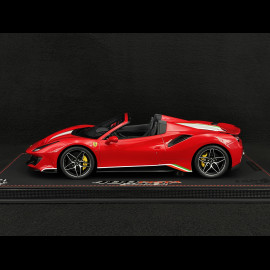 Ferrari 488 Pista Spider 2018 Rosso Corsa / Italian Tricolor Stripe 1/18 BBR Models P18162C4