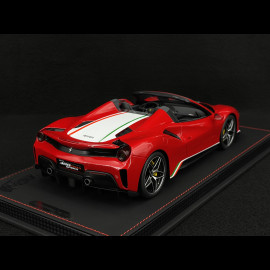 Ferrari 488 Pista Spider 2018 Rosso Corsa / Italienischer Trikolore Streifen 1/18 BBR Models P18162C4