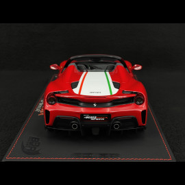 Ferrari 488 Pista Spider 2018 Rosso Corsa / Italienischer Trikolore Streifen 1/18 BBR Models P18162C4