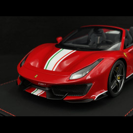 Ferrari 488 Pista Spider 2018 Rosso Corsa / Italian Tricolor Stripe 1/18 BBR Models P18162C4