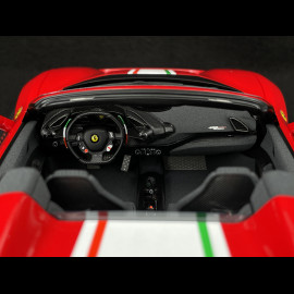 Ferrari 488 Pista Spider 2018 Rosso Corsa / Italian Tricolor Stripe 1/18 BBR Models P18162C4