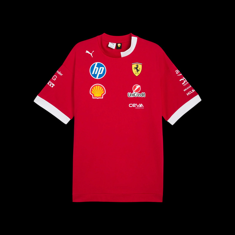 Ferrari T-Shirt F1 Team Leclerc / Hamilton Puma Dunkelrot 701232810-001 - unisex