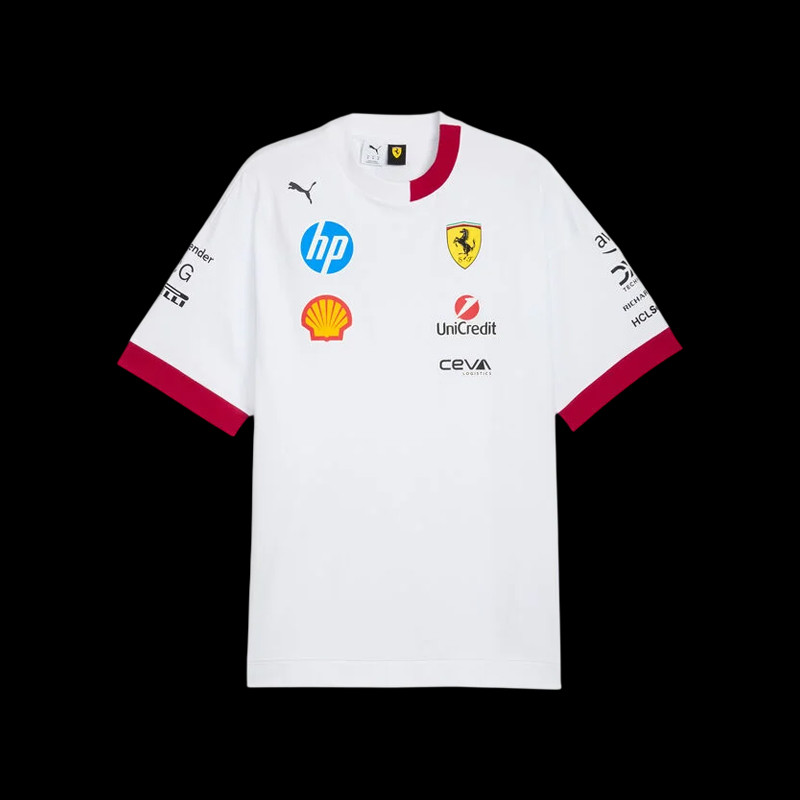Ferrari T-Shirt F1 Team Leclerc / Hamilton Puma Weiß 701232810-002 - unisex