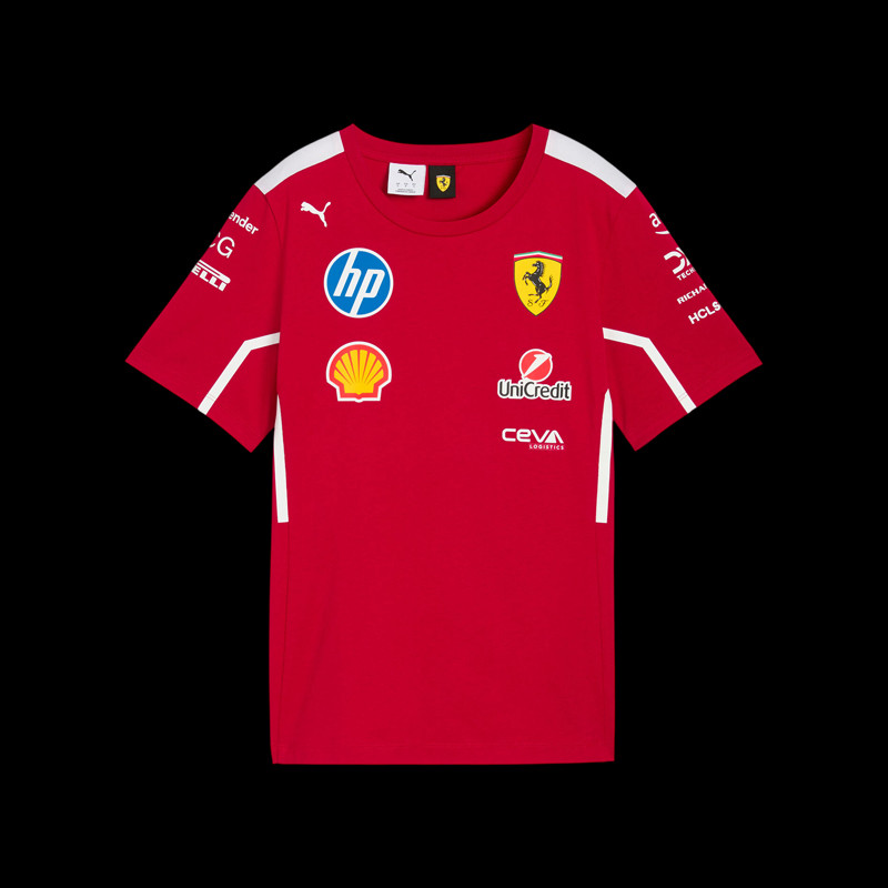 Ferrari T-Shirt Günstige F1 Team Leclerc / Hamilton Puma Dunkelrot 701232809-001 - unisex