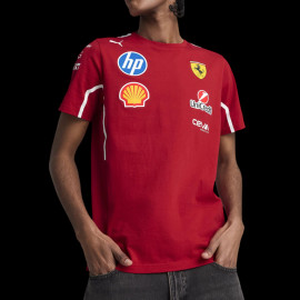 Ferrari T-Shirt Günstige F1 Team Leclerc / Hamilton Puma Dunkelrot 701232809-001 - unisex