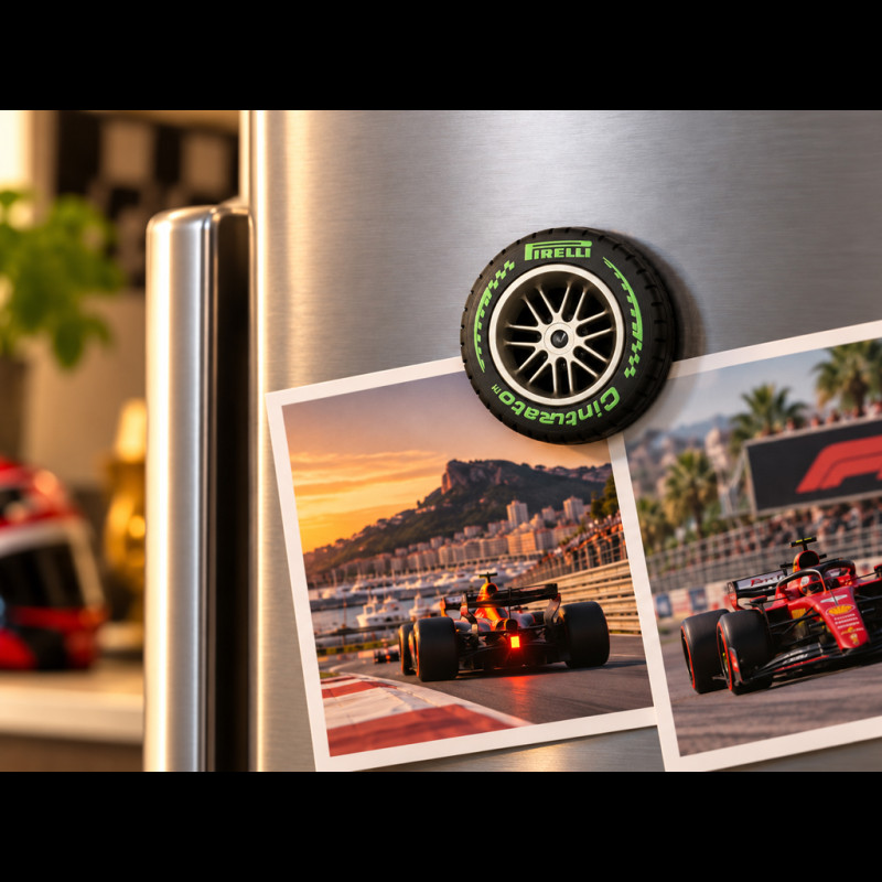Pirelli Magnet F1 Intermediate-Reifen Grün - Dekomagnet PIRPC0140