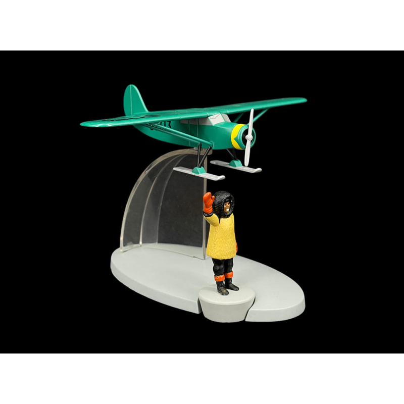 Tim und Struppi Flugzeug - Jo, Zette et Jocko : Ziel New York - Das mit Skiern ausgestattete Flugzeug 19 cm 29569