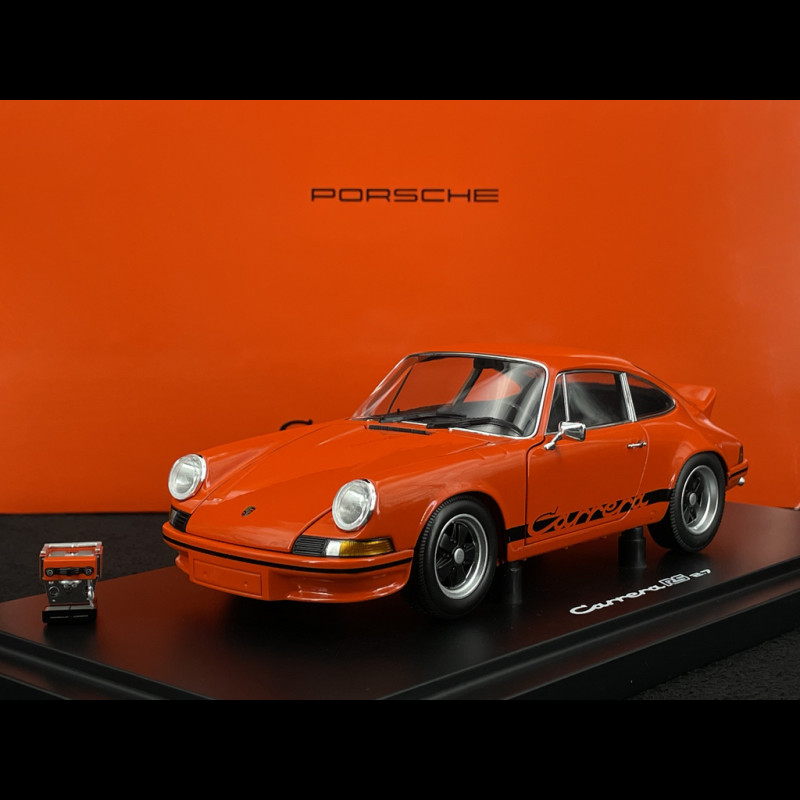 Porsche 911 Carrera RS 2.7 1973 × La Marzocco Tangerine Orange / Black Stripes 1/18 Minichamps WAP021119260RS