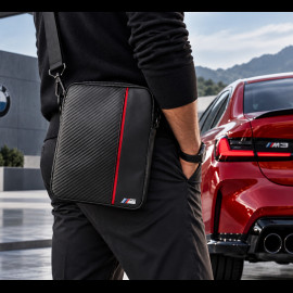 BMW Schultertasche aus Kunstleder Schwarz / Rot BMTB10CAPRRE