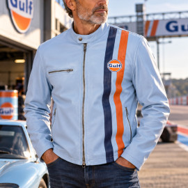 Gulf Lederjacke Roadmaster Hellblau GU252JAM05-125
