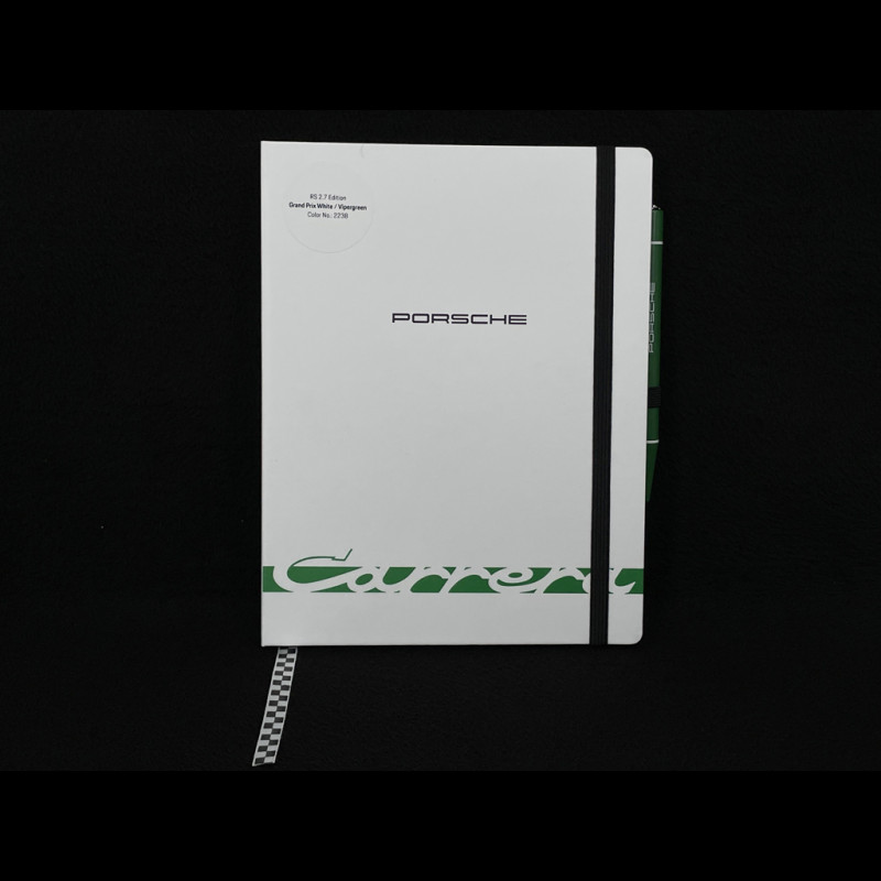 Porsche Notizbuch 911 Carrera RS 2.7 und Kugelschreiber Weiß Grand Prix / Grün WAP092602260NB