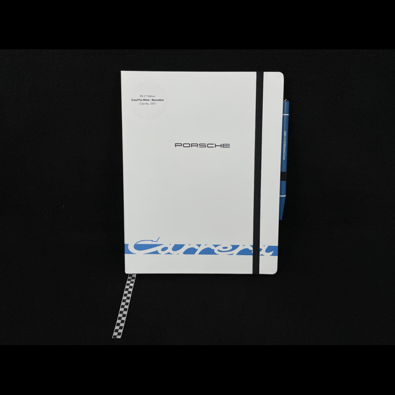 Porsche Notizbuch 911 Carrera RS 2.7 und Kugelschreiber Weiß Grand Prix / Blau WAP092603260NB
