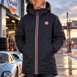 Gulf Jacket Parka with Hood and Fleece Lining Navy Blue GU252KS598-100
