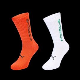 Porsche Socks 911 Carrera RS 2.7 - Set of 2 pairs Puma Tangerine Orange / Grand Prix White WAP127RS2