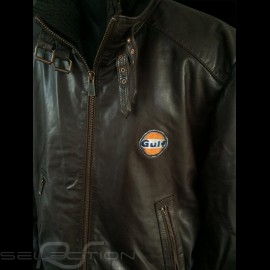 Men’s Gulf leather jacket brown