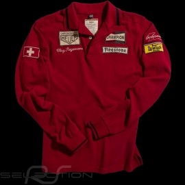 Men's Polo shirt Clay Regazzoni n° 4 red long sleeves