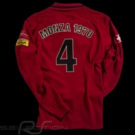 Men's Polo shirt Clay Regazzoni n° 4 red long sleeves