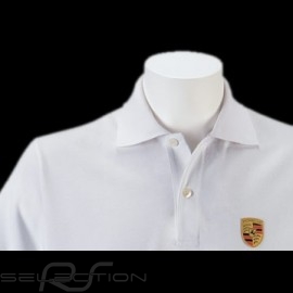 Herren Polo Shirt Porsche Wappen Weiß WAP591B