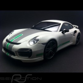 Porsche 991 Turbo S Techart white / grey / green 1/18 GT SPIRIT GT801