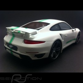 Porsche 991 Turbo S Techart white / grey / green 1/18 GT SPIRIT GT801