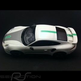 Porsche 991 Turbo S Techart white / grey / green 1/18 GT SPIRIT GT801