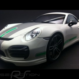 Porsche 991 Turbo S Techart white / grey / green 1/18 GT SPIRIT GT801