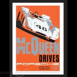Steve McQueen Porsche Sebring reproduction of an original poster by Nicolas Hunziker