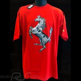 T-shirt Ferrari silver Cavallino red Men