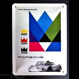 Blechschild Porsche 718 RSK Europa Bergmeisterschaft 1958 1959 1960 20 x 15 cm MAP01572116