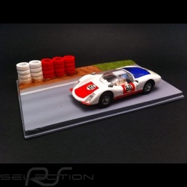 Track decor diorama straight with red and white tires 1/43