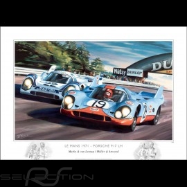 Porsche 917 le Mans 1971 original drawing by Benjamin Freudenthal