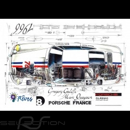 Porsche 911 2.0 L 1966 original drawing by Sébastien Sauvadet