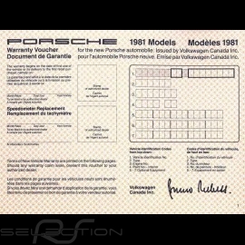 Reproduction maintenance book Porsche 911 Turbo 1981