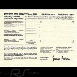 Reproduction maintenance book Porsche 911 Turbo 1985