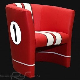 Tub chair Racing Inside n° 1 red GT racing / white