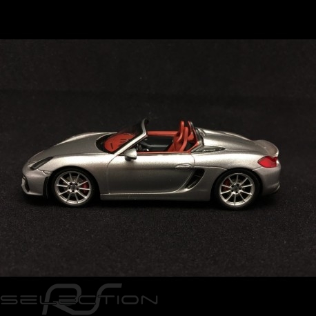 Porsche Boxster Spyder 981 2015 metallic grey 1/43 Spark S4931