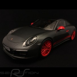 Porsche 911 type 991 Carrera 4S Mk 2 agate grey / orange 1/18 Spark WAX02100013