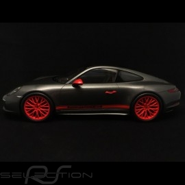 Porsche 911 type 991 Carrera 4S Mk 2 agate grey / orange 1/18 Spark WAX02100013
