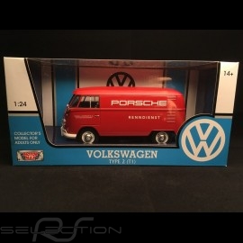 VW kombi T1 Porsche Träger Renndienst rot 1/24 Motormax 795574