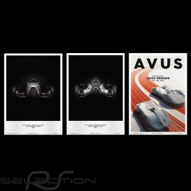 Set 3 Porsche Poster Silver Arrows Auto Union