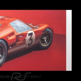 Le Mans Poster Ford GT40 MKII-A 1966 Red