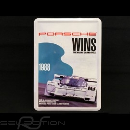 Postcard Porsche metal with envelope Porsche 962 winner Miami 1988