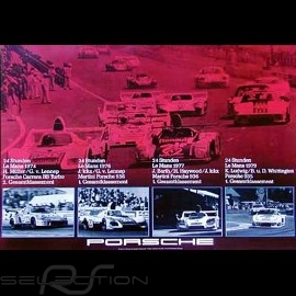 Porsche Poster 4 Le Mans Siege 1974 1976 1977 1979 - 100