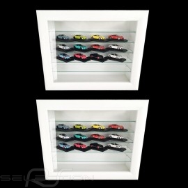 Set of 2 wall showcases for 16 to 120 Porsche models scale 1/43 1/24 1/18