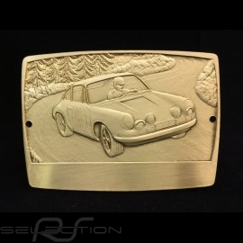 Grille badge Porsche 911 n° 6 engraved metal gold colour