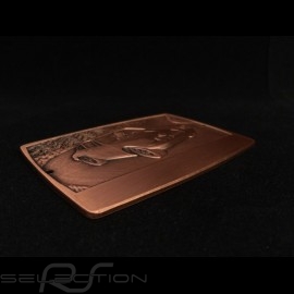 Grille badge Porsche 911 n° 6 engraved metal bronze colour