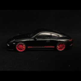 Porsche 911 R typ 991 2016 schwarz / schwarze und rote Streifen 1/43 Spark WAX02020054