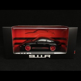 Porsche 911 R typ 991 2016 schwarz / schwarze und rote Streifen 1/43 Spark WAX02020054